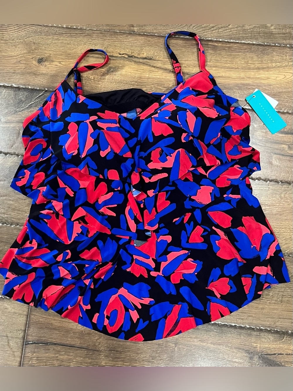 Aquagreen Tiered Tankini top NWT size 24